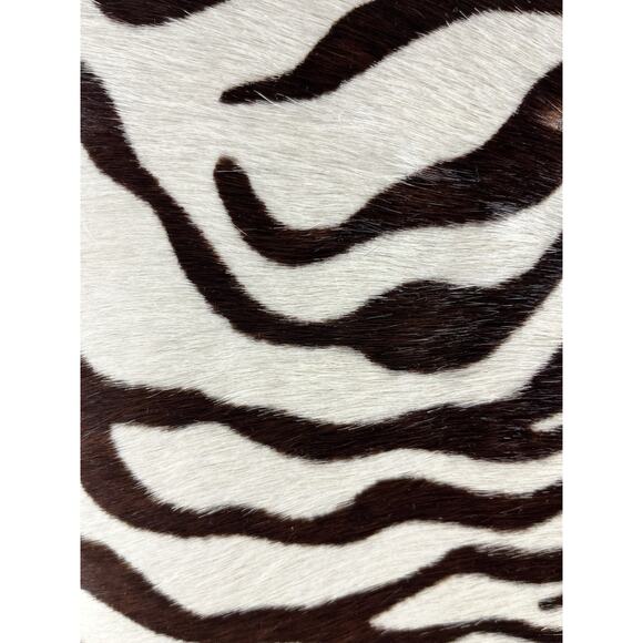 Hairon Hide Leather Zebra Print Throw Pillow Includes Zip Up Cover with Insert - Picture 2 of 9
